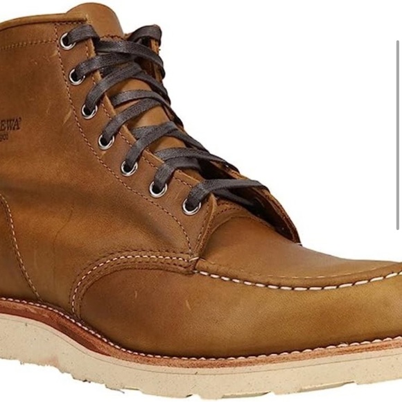 As new men’s Baldwin Chippewa moc toe tan leather wedge boots size 7.5 D - Picture 14 of 16